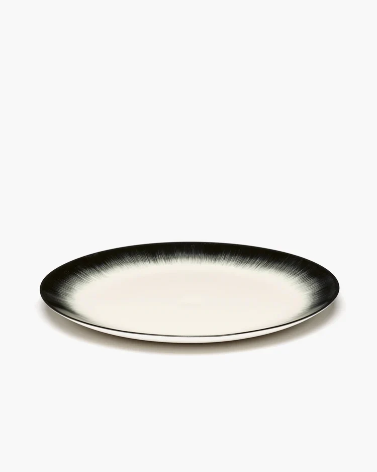Assiette à dîner blanc/noir variation 4 Dé