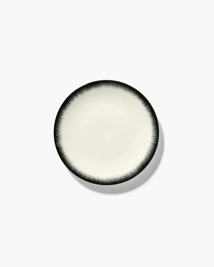 Assiette à petit-déjeuner blanc/noir variation 3 Dé