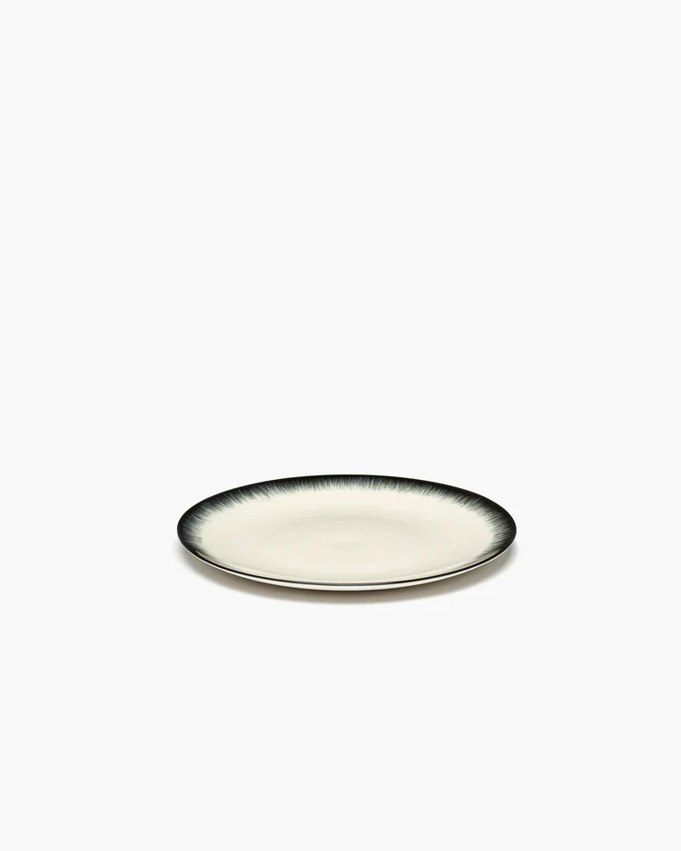 Assiette à petit-déjeuner blanc/noir variation 3 Dé