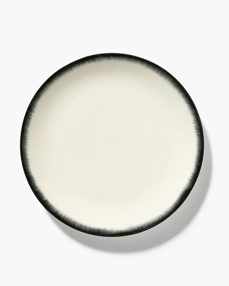 Assiette à dîner blanc/noir variation 3 Dé