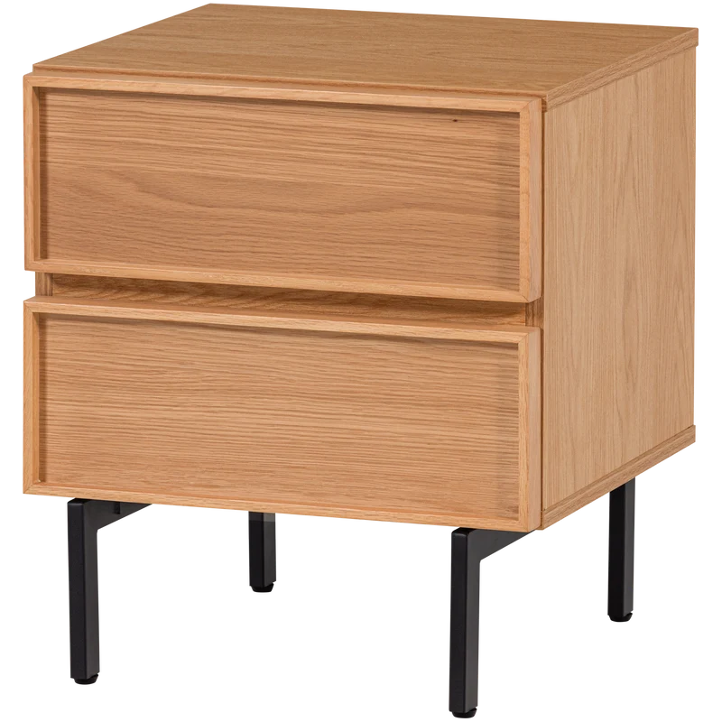 Tours ladekast/nachtkastje 2 lades melamine/MDF naturel