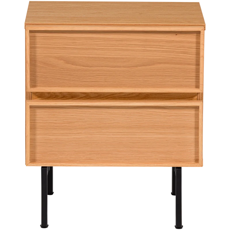 Tours ladekast/nachtkastje 2 lades melamine/MDF naturel