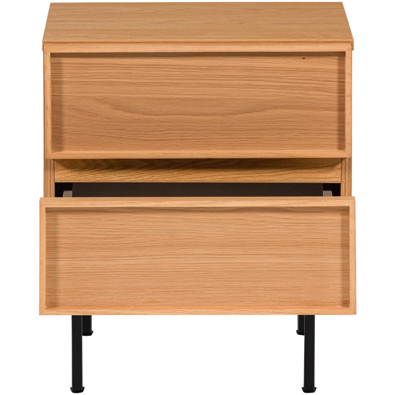 Tours ladekast/nachtkastje 2 lades melamine/MDF naturel