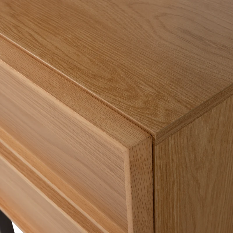 Tours ladekast/nachtkastje 2 lades melamine/MDF naturel