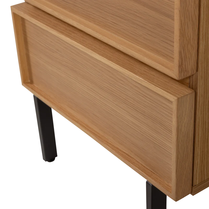 Tours ladekast/nachtkastje 2 lades melamine/MDF naturel