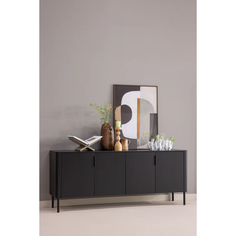 Gunnar dressoir 200 cm grenen matzwart