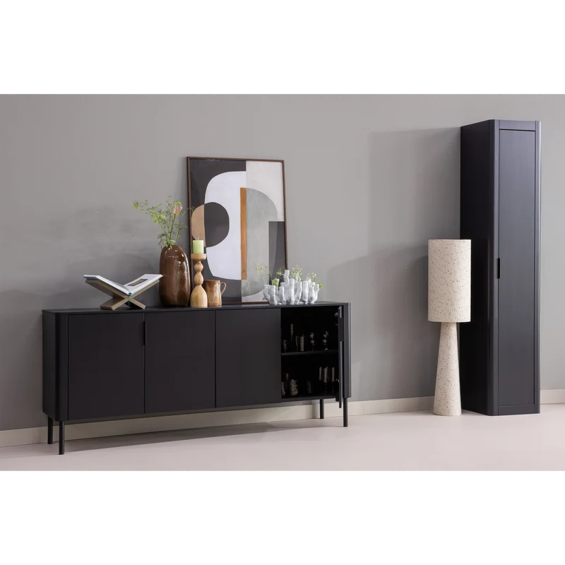 Gunnar dressoir 200 cm grenen matzwart