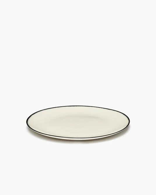 Assiette à entrée blanc/noir variation 1 Dé