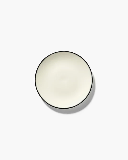 Assiette à petit-déjeuner blanc/noir variation 1 Dé