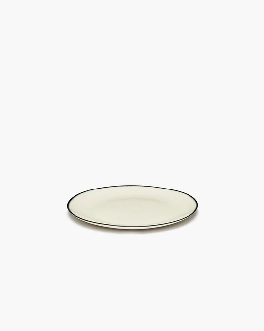 Assiette à petit-déjeuner blanc/noir variation 1 Dé