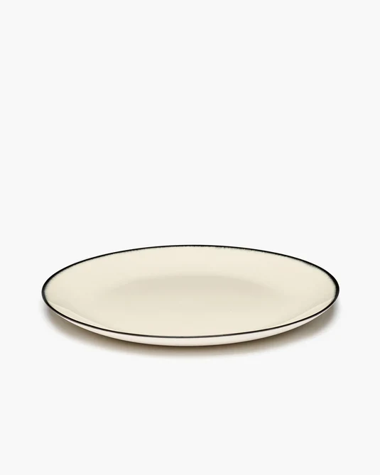 Assiette à dîner blanc/noir variation 1 Dé