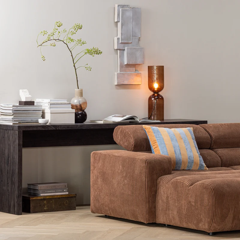 Maan sidetable MDF donkerbruin