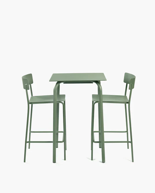 Table à manger haute d'extérieur August Vert