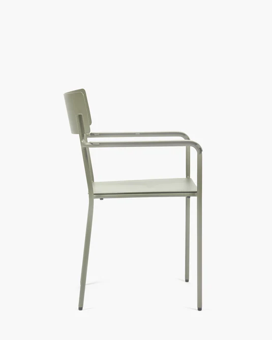 Chaise d'extérieur avec accoudoir S August Vert