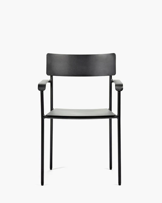 Chaise d'extérieur avec accoudoir S August Noir