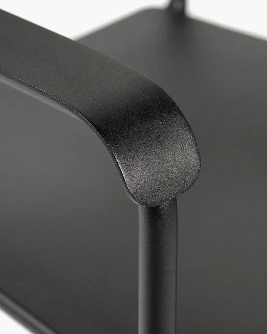 Chaise d'extérieur avec accoudoir S August Noir