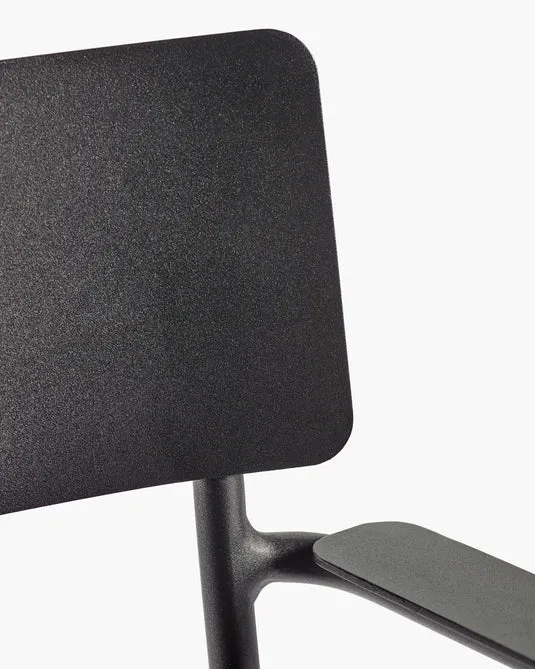 Chaise d'extérieur avec accoudoir S August Noir