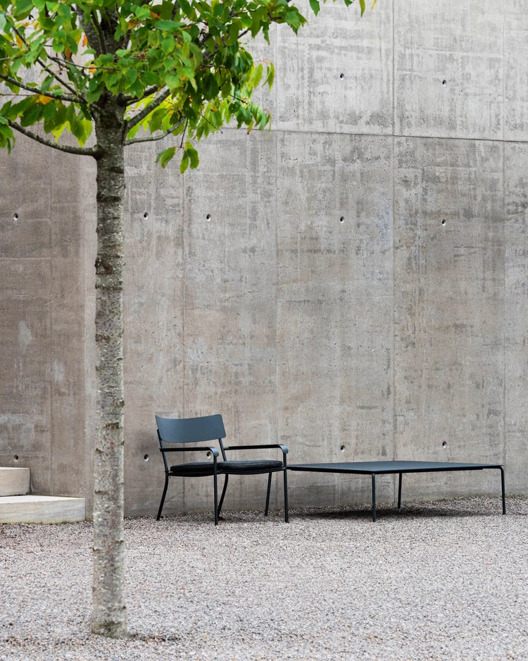 Chaise Lounge d'extérieur August Noir