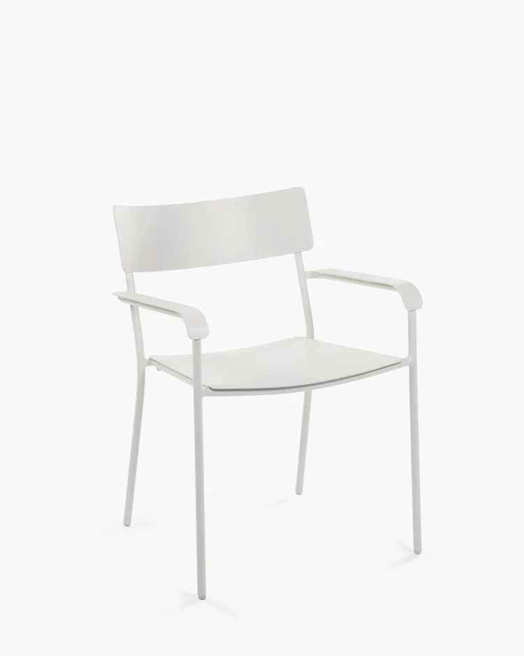 Chaise d'extérieur avec accoudoir L August Sable
