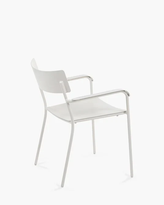 Chaise d'extérieur avec accoudoir L August Sable