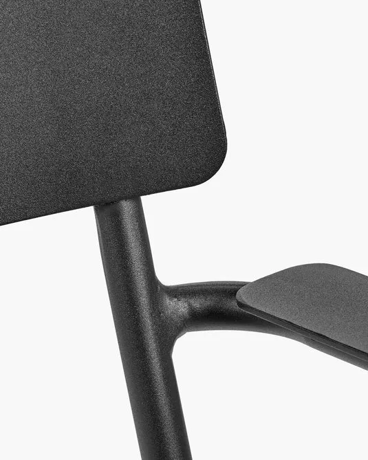 Chaise d'extérieur avec accoudoir L August Noir