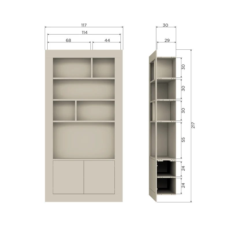 Wallcover wandkast 117 cm grenen dust