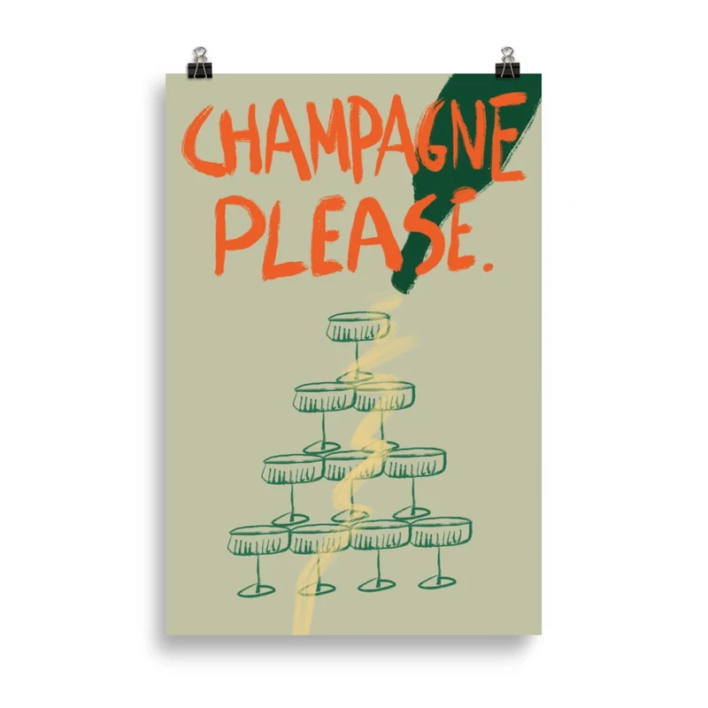 Affiche Champagne Please
