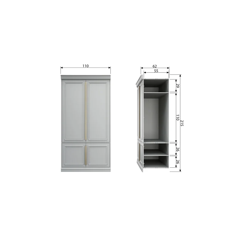 Organize kast 62 cm grenen mist