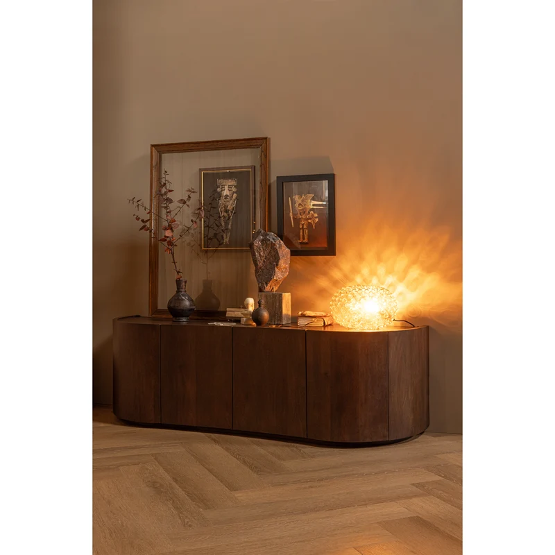 Sense dressoir 4-deurs mango hout walnoot