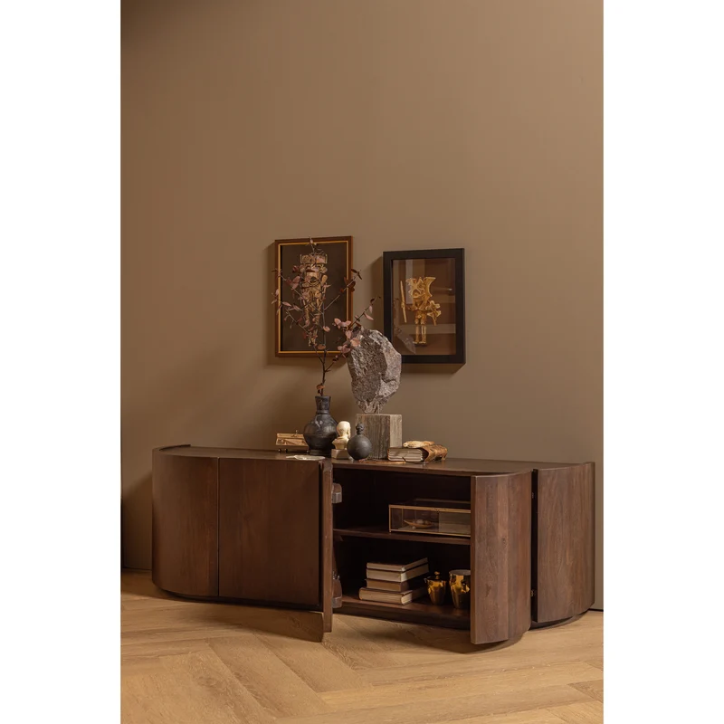 Sense dressoir 4-deurs mango hout walnoot