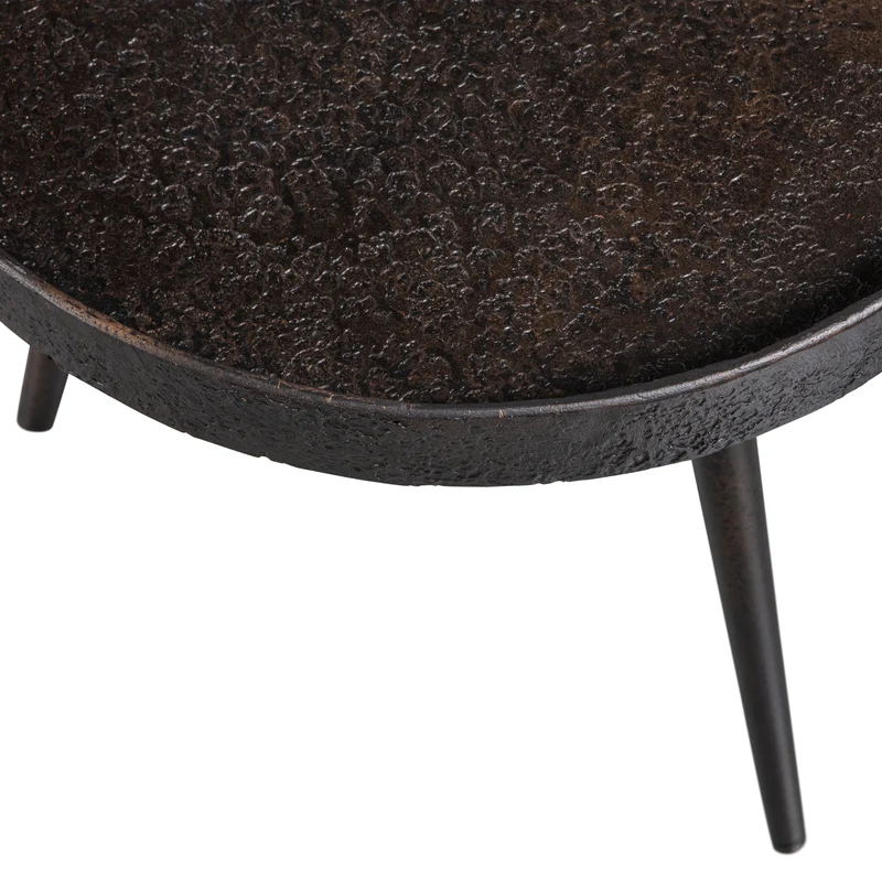 Bounds bijzettafel M hout/metaal antique goud 41xø41 cm