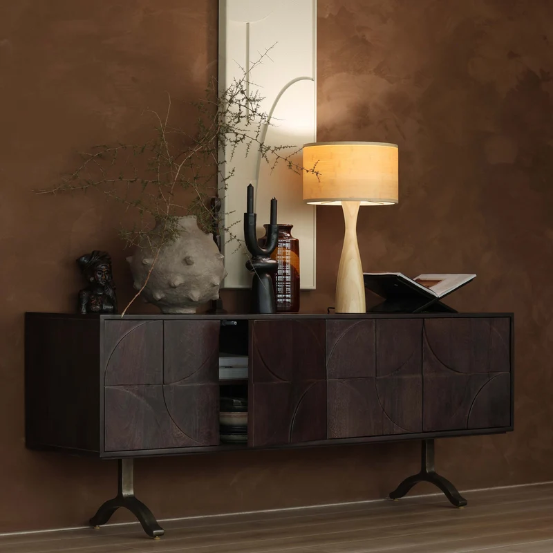Draw dressoir mango hout walnoot