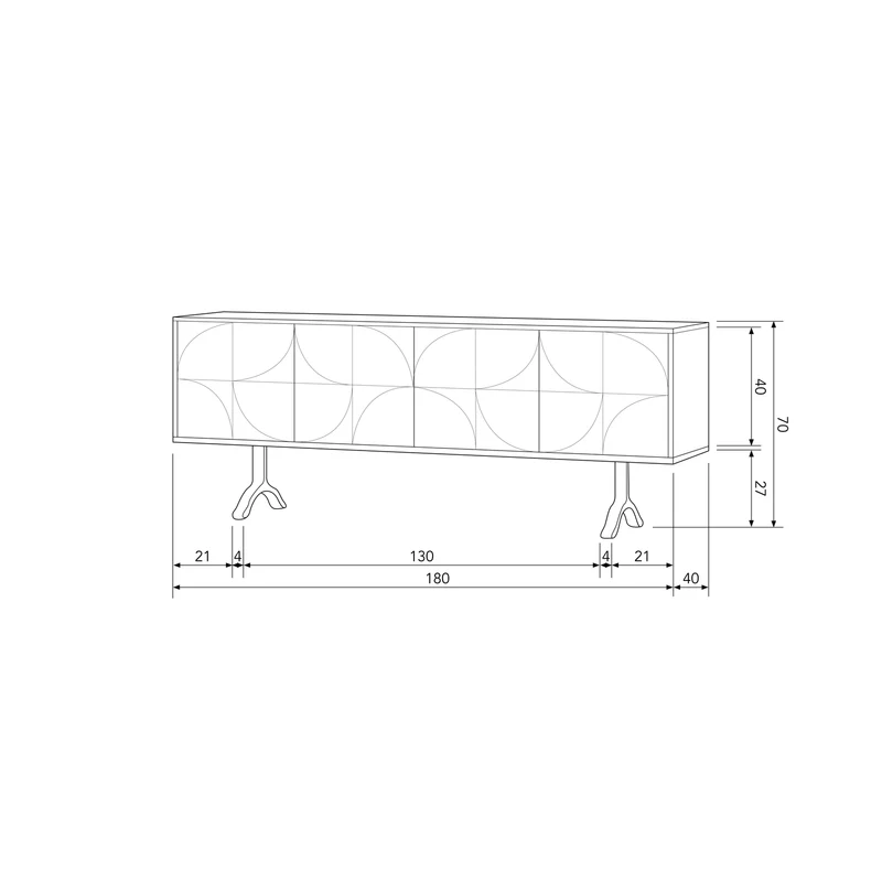 Draw dressoir mango hout walnoot
