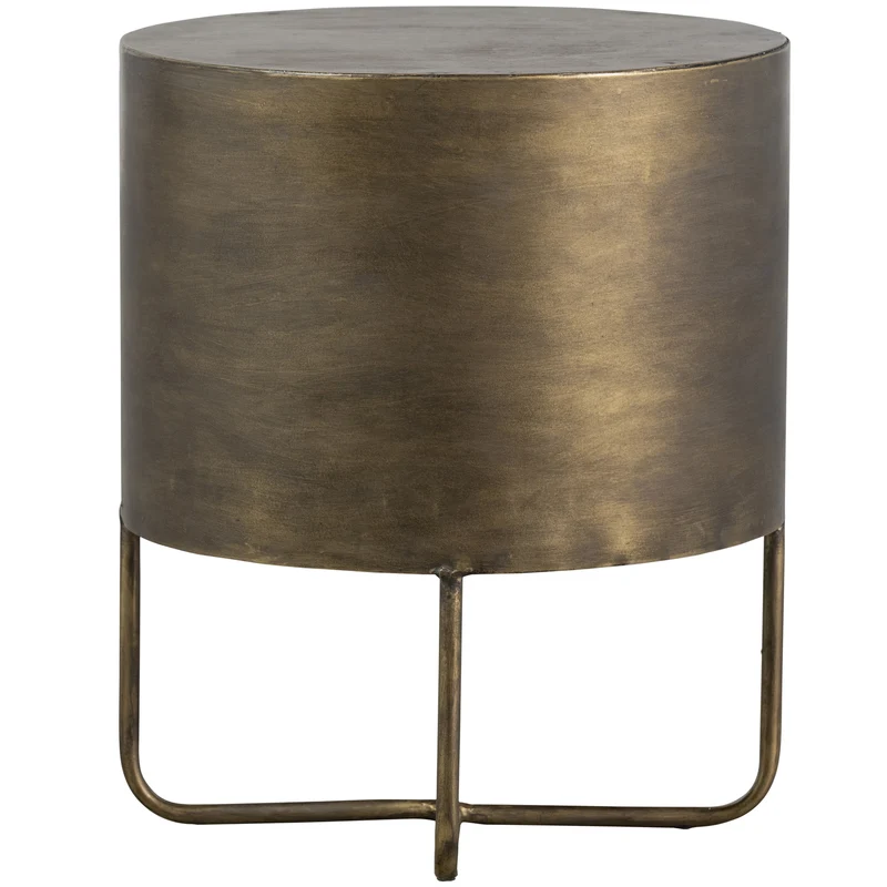 Glossy rond kastje metaal antique brass
