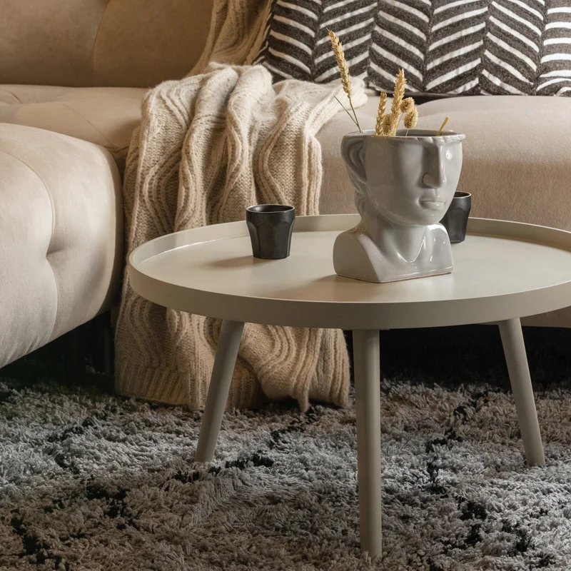 Mesa bijzettafel L hout zand 34 x ø60