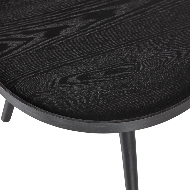 Mesa bijzettafel M hout zwart 45xø45