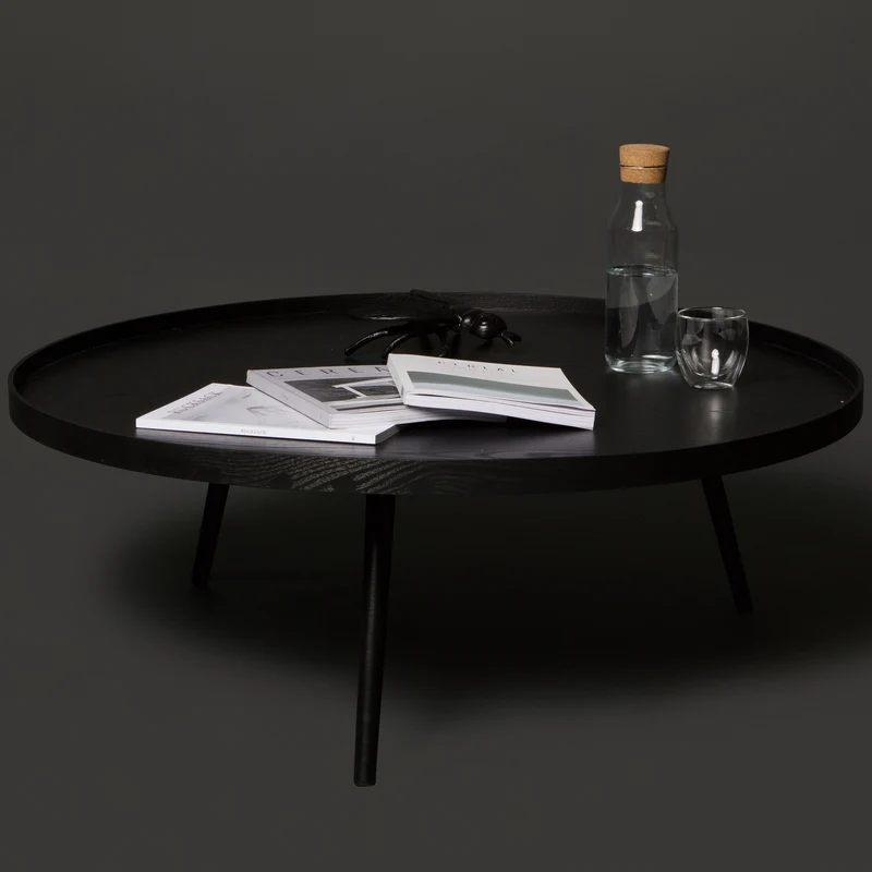 Mesa bijzettafel XXL hout zwart 36xø100