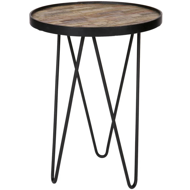 Lev bijzettafel hout/metaal