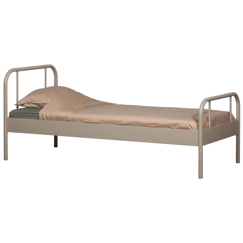 Mata 1-persoons bed metaal zand 90x200 cm