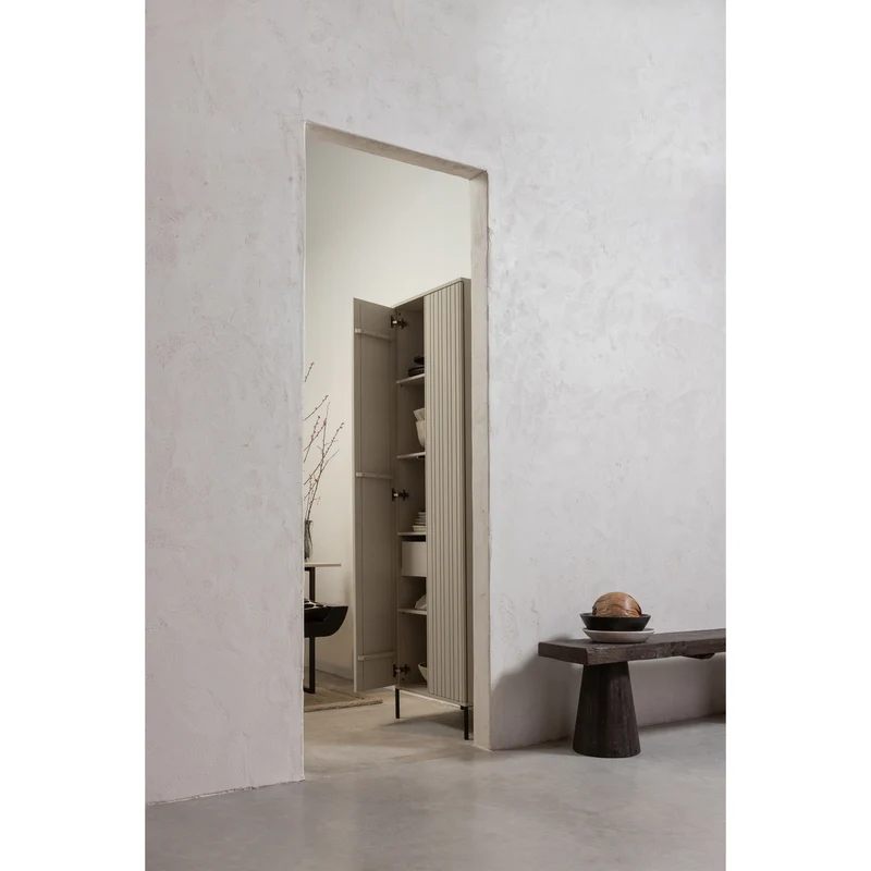 New Gravure hoge kast met lade grenen dust