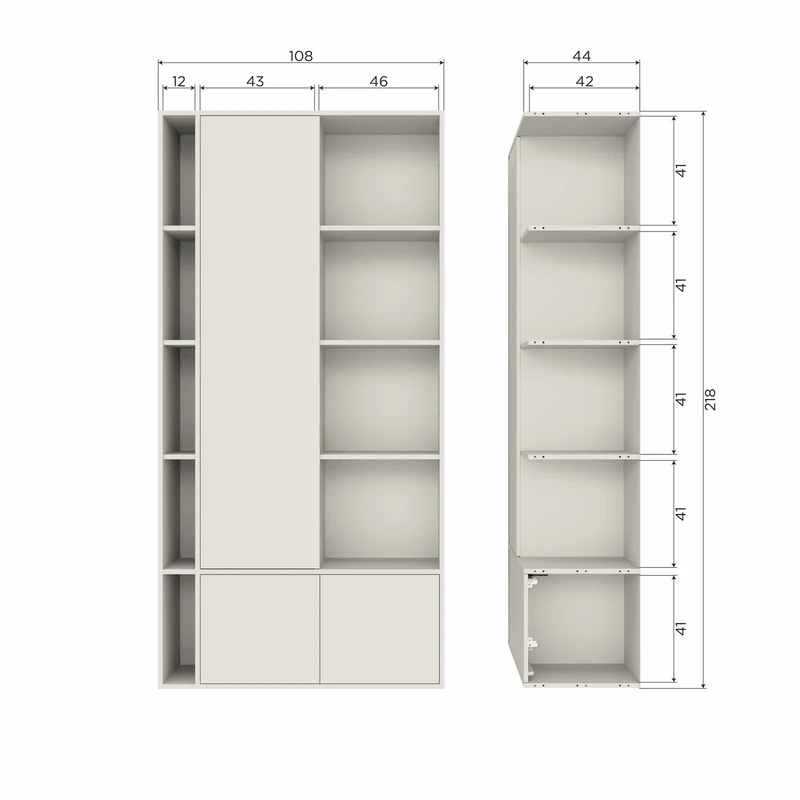Settle Down opbergkast 108 cm grenen dust