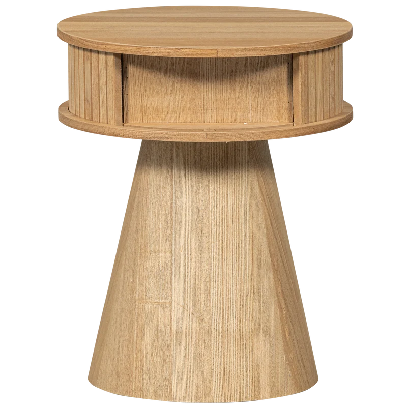 Karri nachtkastje rond hout naturel