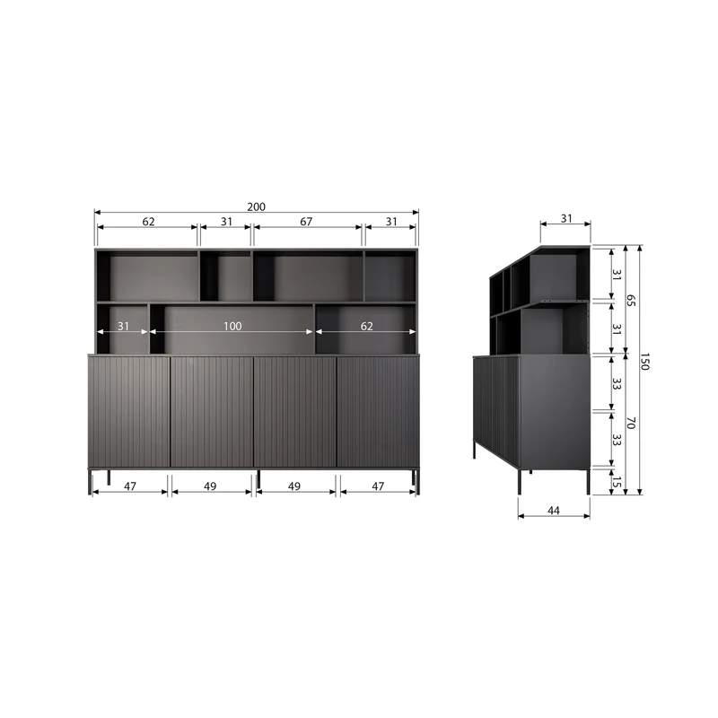 New Gravure opzetkast essen fineer espresso