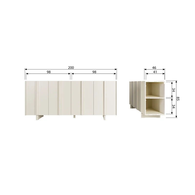 Basu dressoir grenen dust