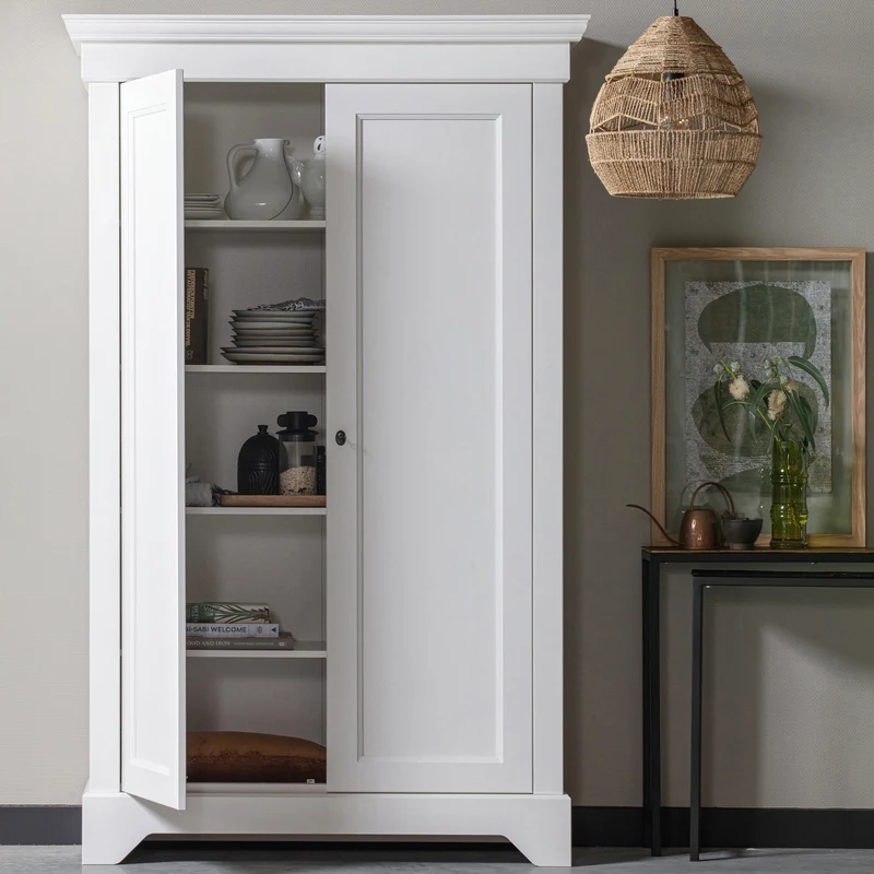 Isabel brocante kast grenen wit