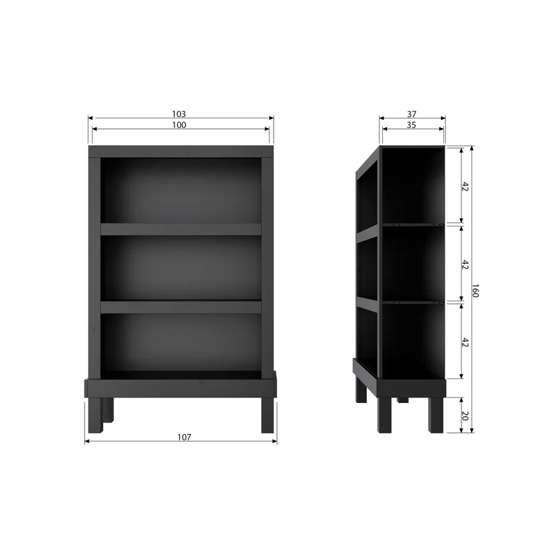 Bonk open kast grenen matzwart