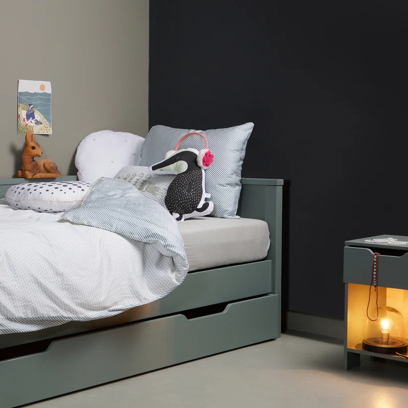Nikki matras/bedlade grenen jadegroen