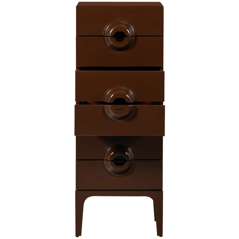 Merge ladekast 6 lades hout bruin/rood