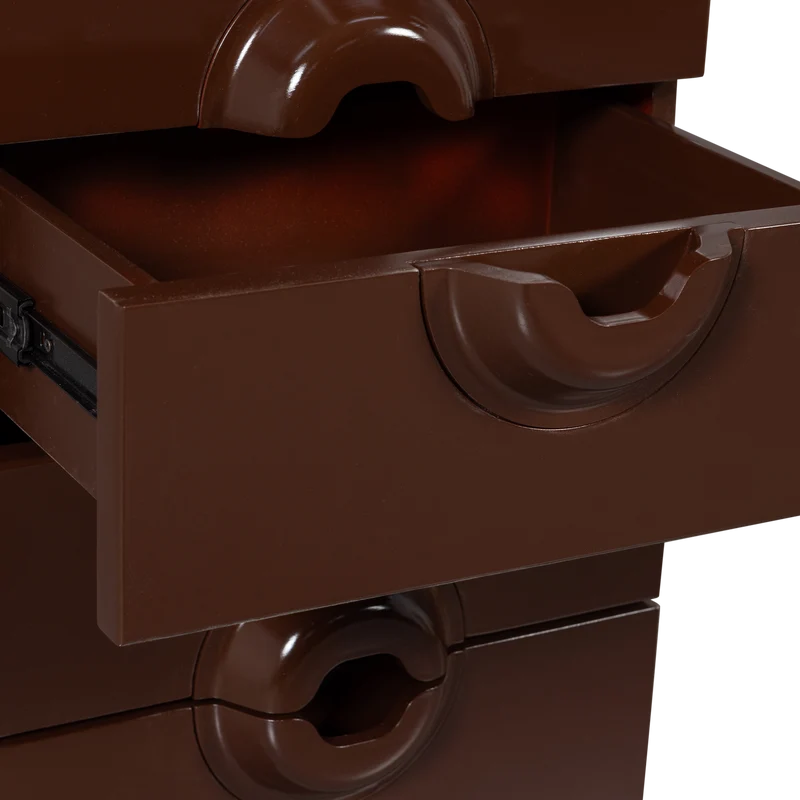 Merge ladekast 6 lades hout bruin/rood