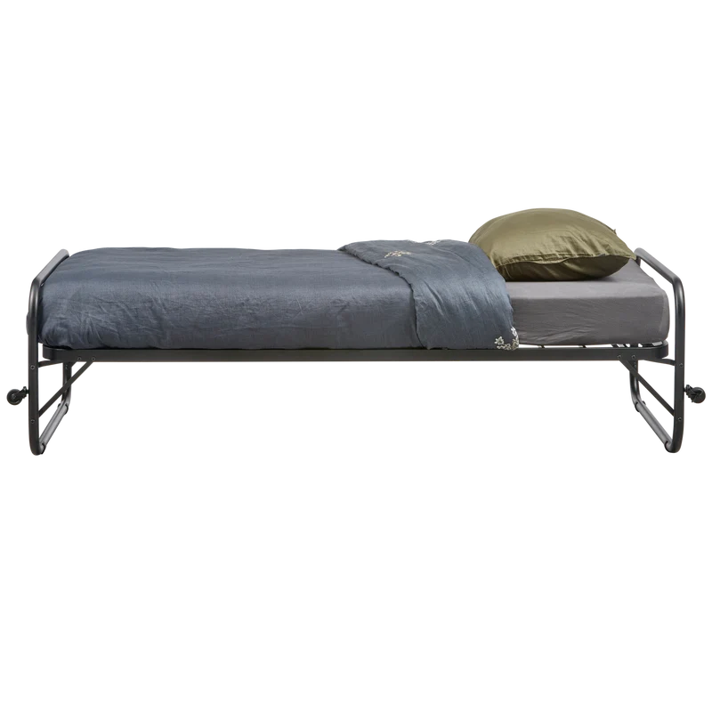 Lucy eenpersoons onderschuifbed metaal zwart 90x200 cm